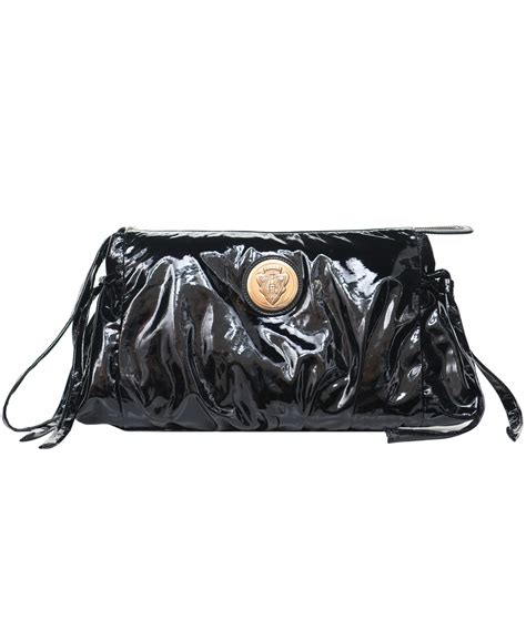 antique patent leather gucci purs|black patent leather clutch.